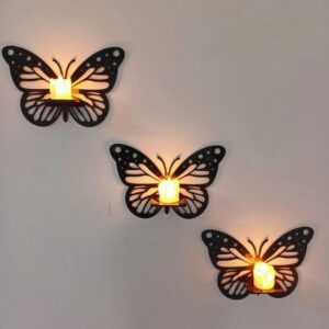 Butterfly Shelve & Candle 3 Set